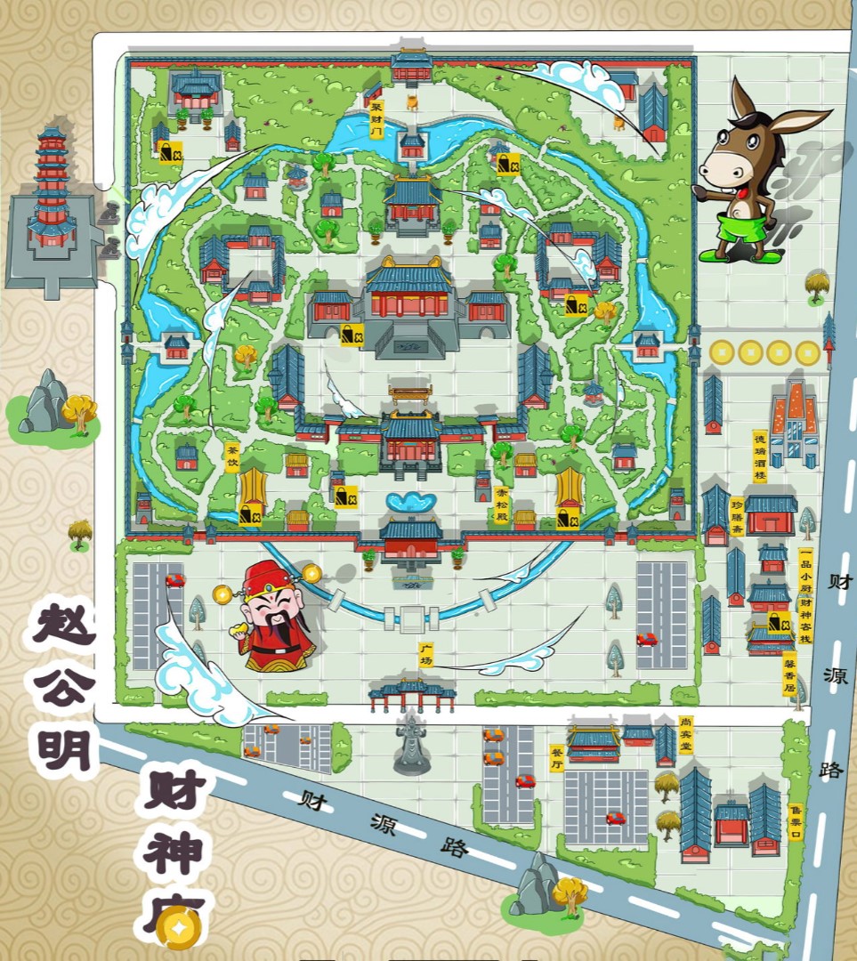 黎城寺庙类手绘地图